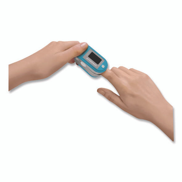 Fingertip Pulse Oximeter, Blue/Gray