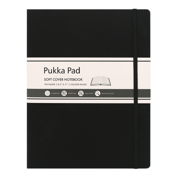 Pukka Soft Cover Lettersize College Ruled - Black