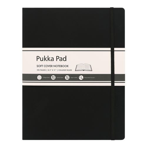 Pukka Soft Cover Lettersize College Ruled - Black