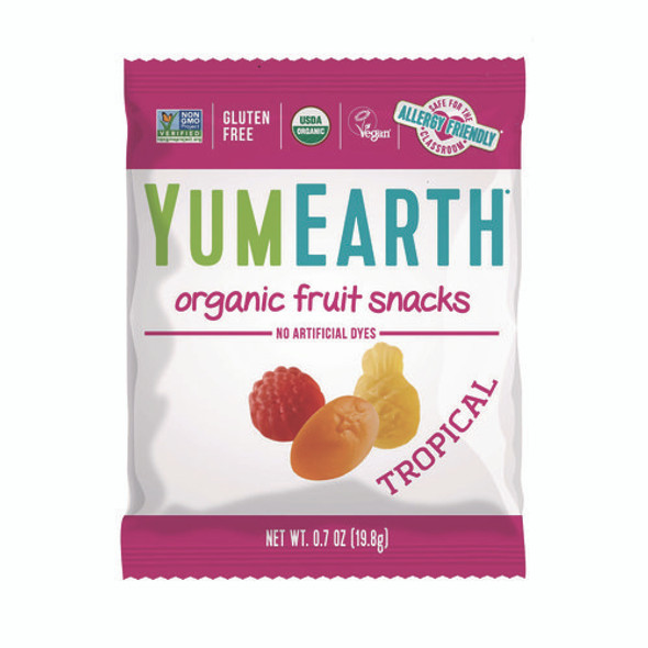 Organic Tropical Fruit Pack Snacks, Assorted Flavors, 0.7 oz Bag, 35/Carton