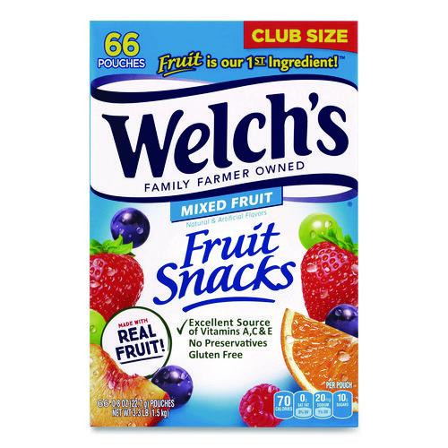 Fruit Snacks, Mixed Fruit, 0.8 oz Pouch, 66 Pouches/Box