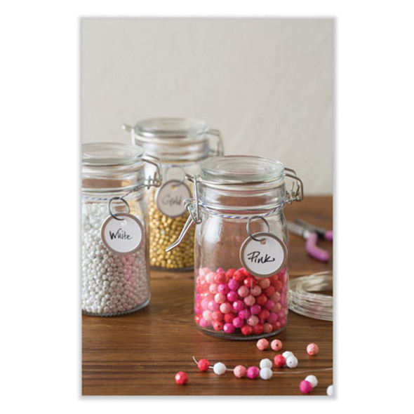 Key Tags with Split Ring, 1.25" dia, White, 50/Pack Key Tags with Split Ring, 1.25" dia, White, 50/Pack