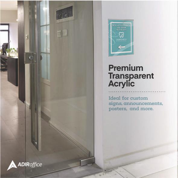 Wall Mount Side-Loading Acrylic Sign Holders, 8 x 11, Clear Frame, 6/Pack
