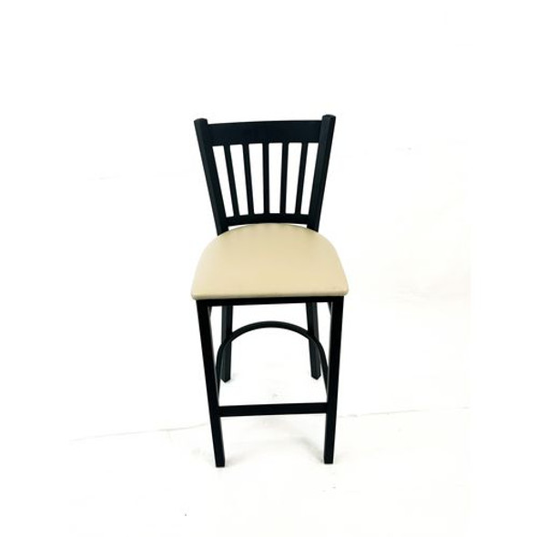 Cobra Series Barstool, Supports Up to 300 lb, 28.5" Seat Height, Taupe Seat, Black Back, Black Base
