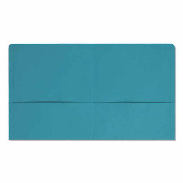Two-Pocket Folder, Textured Paper, 100-Sheet Capacity, 11 x 8.5, Teal, 25/Box