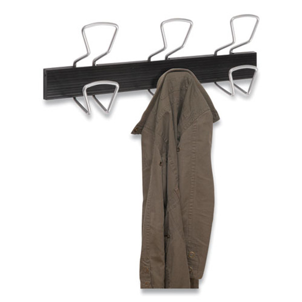 Wall-Mount Coat Hooks, 18.11 x 2.95 x 6.45, Metal, Silver, 22 lb Capacity