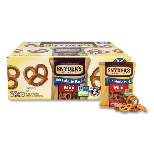 Mini Pretzels. 0.92 oz Pack, 36 Packs/Box, 2 Boxes/Carton