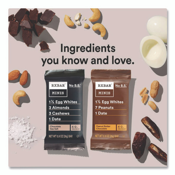 Minis Protein Bars, Chocolate Sea Salt and Peanut Butter Chocolate, 0.9 oz Bar, 8/Box