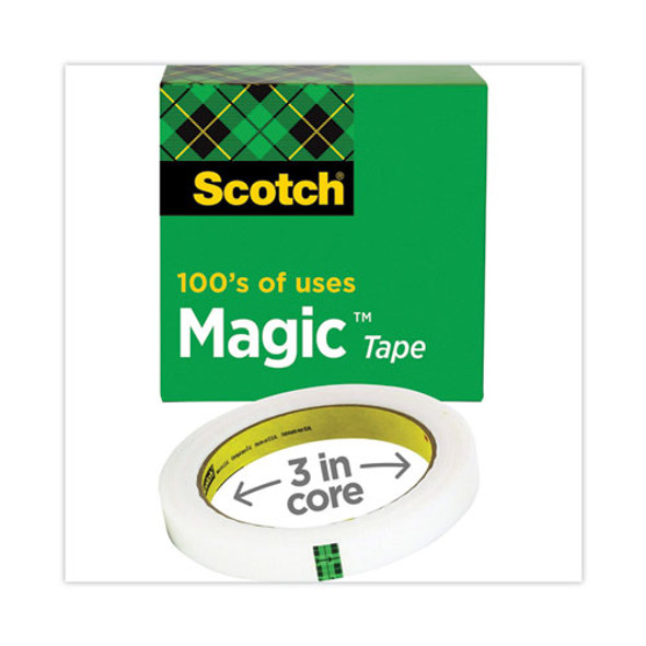 Magic Office Tape, 3" Core, 0.5" x 72 yds, Clear
