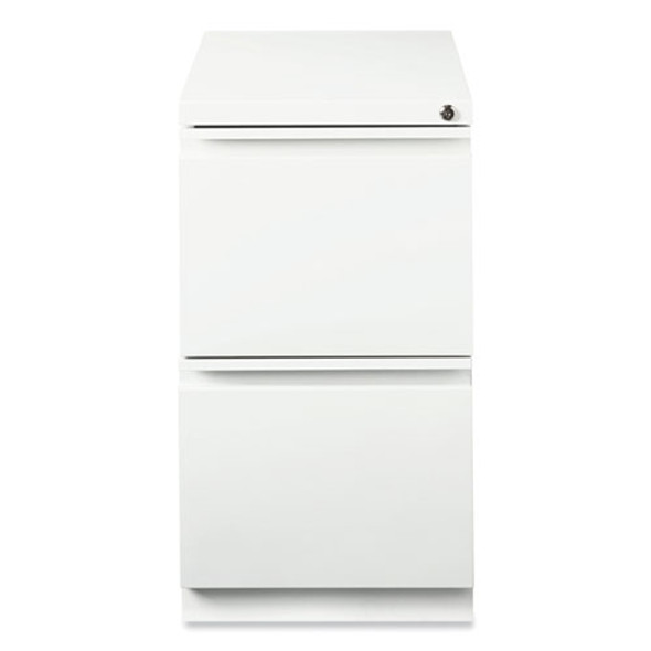 Full-Width Pull 20 Deep Mobile Pedestal File, 2-Drawer: File/File, Letter, White, 15 x 19.88 x 27.75