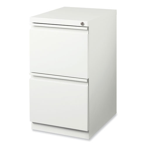 Full-Width Pull 20 Deep Mobile Pedestal File, 2-Drawer: File/File, Letter, White, 15 x 19.88 x 27.75