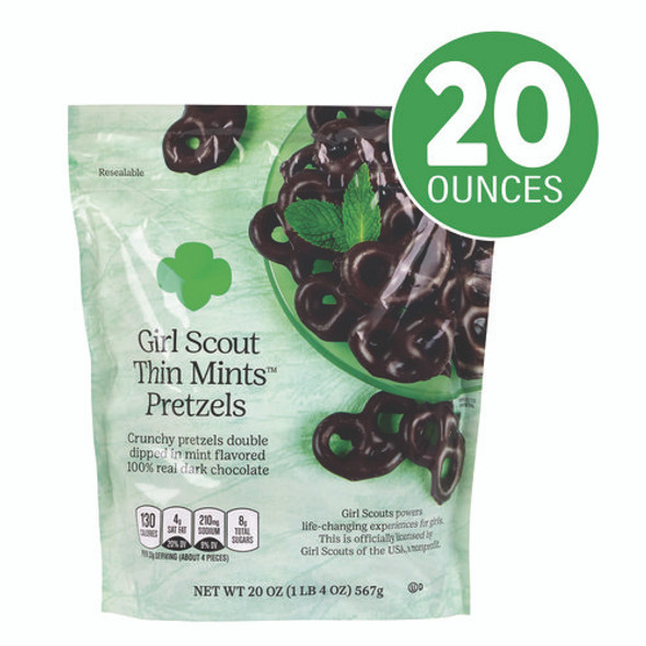 Thin Mints Pretzels, Mint Chocolate, 20 oz Bag