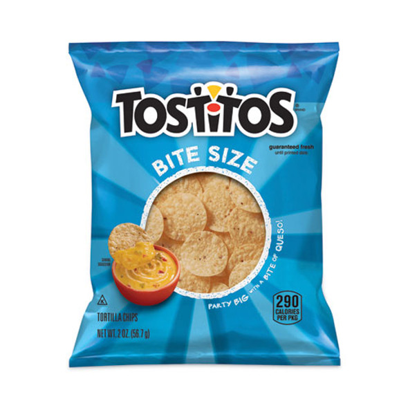 Bite Size Tortilla Chips, 2 oz Bag, 64 Bags/Carton