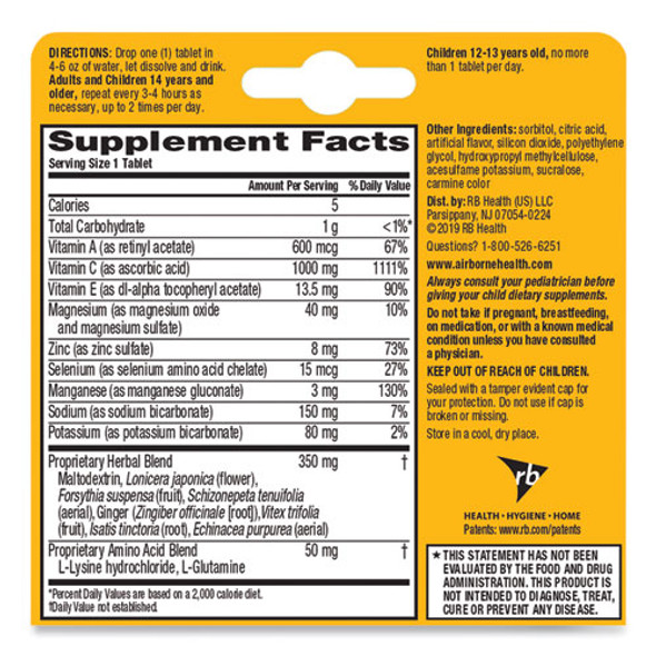 Immune Support Effervescent Tablet, Zesty Orange, 10/Box