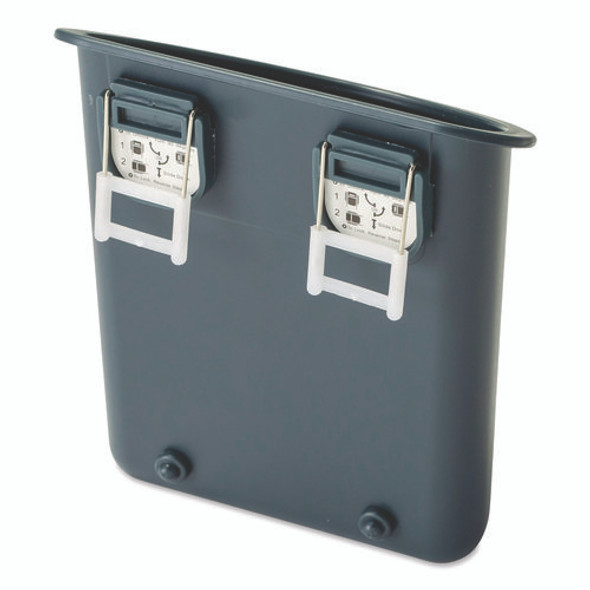 Recycled Plastic Cubicle Pencil Cup, 4.25 x 2.5 x 5, Wall Mount, Charcoal
