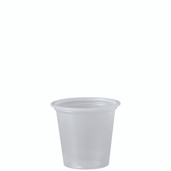 Polystyrene Portion Cups, 1.25 oz, Plastic, Translucent, 2,500/Carton