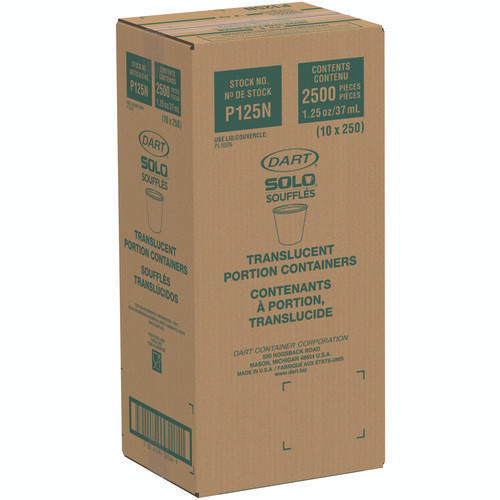 Polystyrene Portion Cups, 1.25 oz, Plastic, Translucent, 2,500/Carton