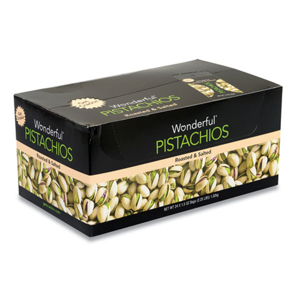 Roasted and Salted Pistachios, 1.5 oz Bag, 24/Pack