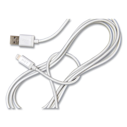 Braided Apple Lightning Cable to USB-A Cable, 6 ft, White