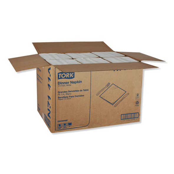 Universal Dinner Napkins, 1-Ply, 17" x 17", 1/4 Fold, White, 4008/Carton Universal Dinner Napkins, 1-Ply, 17" x 17", 1/4 Fold, White, 4008/Carton