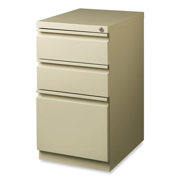 Full-Width Pull 20 Deep Mobile Pedestal File, 3-Drawer: Box/Box/File, Letter, Putty, 15 x 19.88 x 27.75
