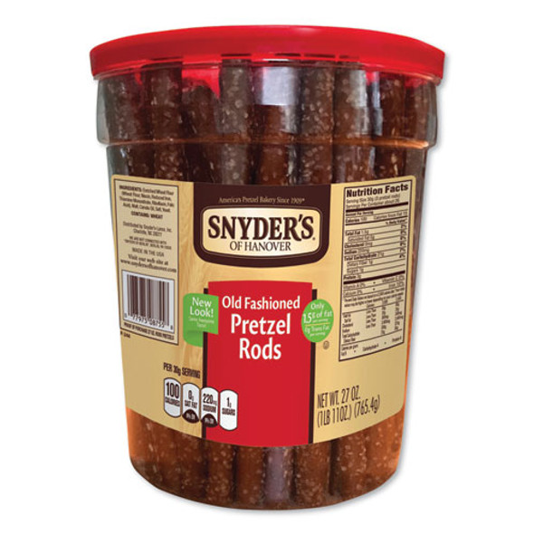 Old Fashioned Pretzel Rods, Salted, 27 oz Barrel