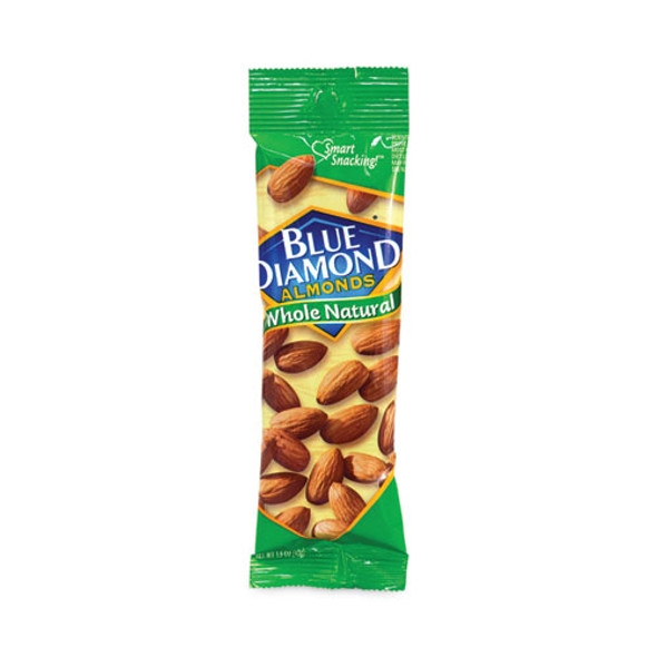 Whole Natural Almonds, 1.5 oz Bag, 12 Bags/Carton