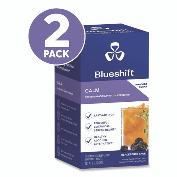 Calm Blackberry Sage Drink Mix, 0.23 oz Packets, 10/Pack, 2 Packs/Carton