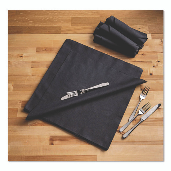 Airlaid Flat Pack Napkins, 16 x 16,  Black, 500/Carton