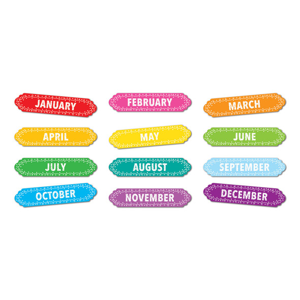 Magnetic Die-Cut Timesavers & Labels, Months of the Year, Chalk Loops, 12 Per Pack, 6 Packs