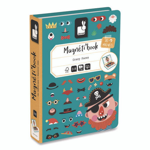 Magneti'books, Boy's Crazy Faces, 40 Pieces (10 Cards, 30 Magnetic Shapes), Ages 3 to 8