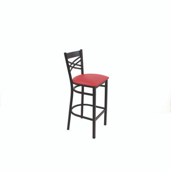 X Series Barstool, Supports Up to 300 lb, 29.5" Seat Height, Red Seat, Black Back, Black Base X Series Barstool, Supports Up to 300 lb, 29.5" Seat Height, Red Seat, Black Back, Black Base