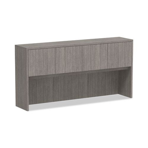 Alera Valencia Series Hutch with Doors, 4 Compartments, 70.63w x 15d x 35.38h, Gray
