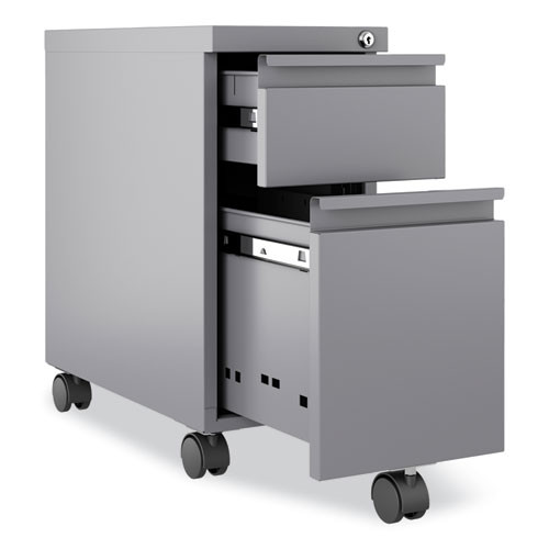 Zip Mobile Pedestal File, 2-Drawer, Box/File, Legal/Letter, Arctic Silver, 10 x 19.88 x 21.75