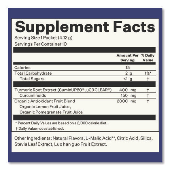 Turmeric Citrus Medley Drink Mix, Citrus Medley Flavor, 0.16 oz Packets, 10/Pack, 2 Packs/Carton