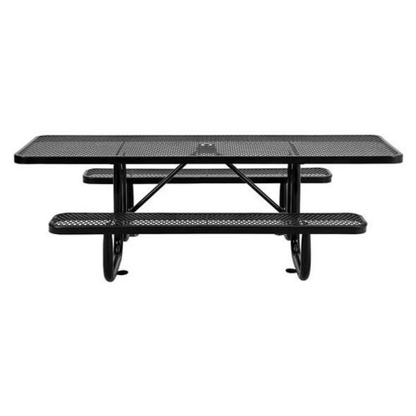 ADA Compliant Expanded Steel Picnic Table, Rectangular, 96 x 60 x 29.5, Black Top and Base ADA Compliant Expanded Steel Picnic Table, Rectangular, 96 x 60 x 29.5, Black Top and Base