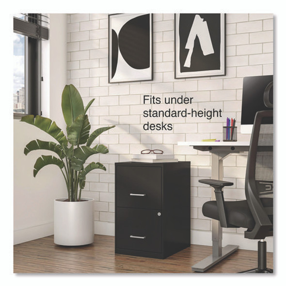 Soho Vertical File Cabinet, 2 Drawers: File/File, Letter, Black, 14" x 18" x 24.1"