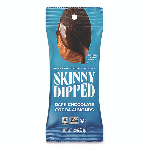 Dark Chocolate Covered Almonds, 1.2 oz Bags, 10/Box