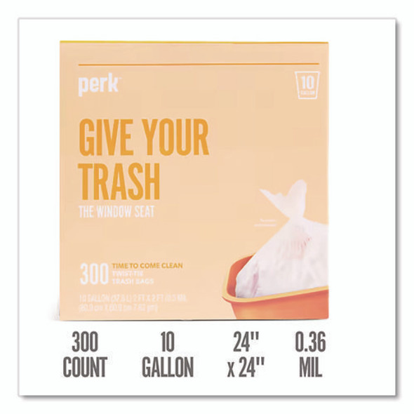 Twist-Tie Light-Duty Can Liners, 10 gal, 0.36 mil, 24" x 24", Clear, Flat Pack, 300/Box Twist-Tie Light-Duty Can Liners, 10 gal, 0.36 mil, 24" x 24", Clear, Flat Pack, 300/Box