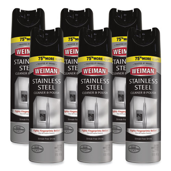 Stainless Steel Cleaner and Polish, 17 oz Aerosol, 6/Carton