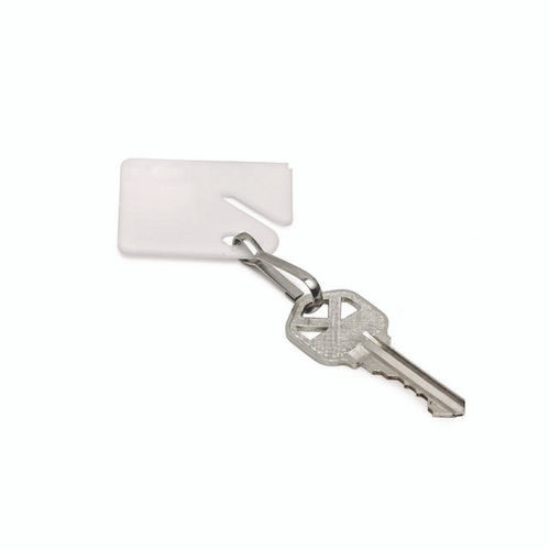 Plastic Identification Key Tags, White, 100/Pack