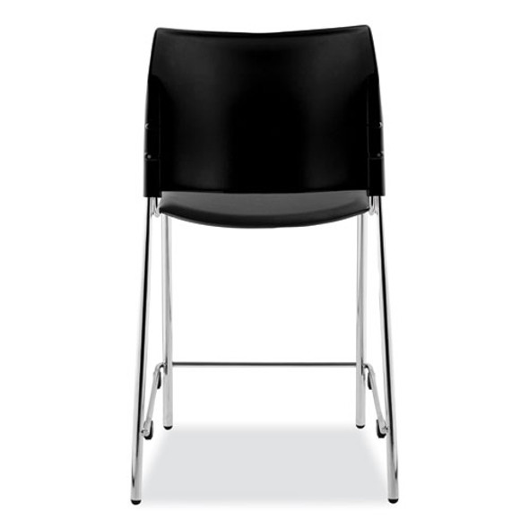 Cafetorium Counter Height Stool, Padded, Supports Up to 300 lb, 24" Seat Height, Black Seat, Black Back, Chrome Base Cafetorium Counter Height Stool, Padded, Supports Up to 300 lb, 24" Seat Height, Black Seat, Black Back, Chrome Base