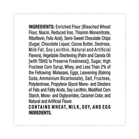 Homestyle Chocolate Chip Cookies, 2.5 oz Pack, 2 Cookies/Pack, 60 Packs/Carton