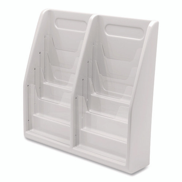Multi-Tiered Desktop/Wall-Mount Literature Holders, 20.25w x 5d x 19.88h, Gray