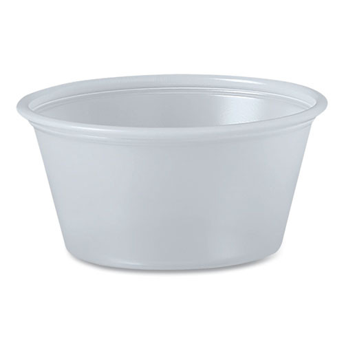 Polystyrene Portion Cups, 2 oz, Plastic, Translucent, 250/Bag, 10 Bags/Carton