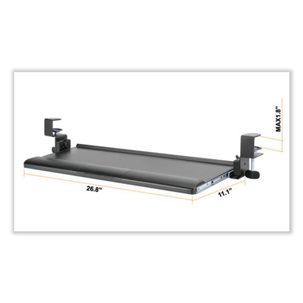 Desk Clamp Five-Position Tilting Keyboard Tray, 26.8" x 11.1, Black Desk Clamp Five-Position Tilting Keyboard Tray, 26.8" x 11.1, Black