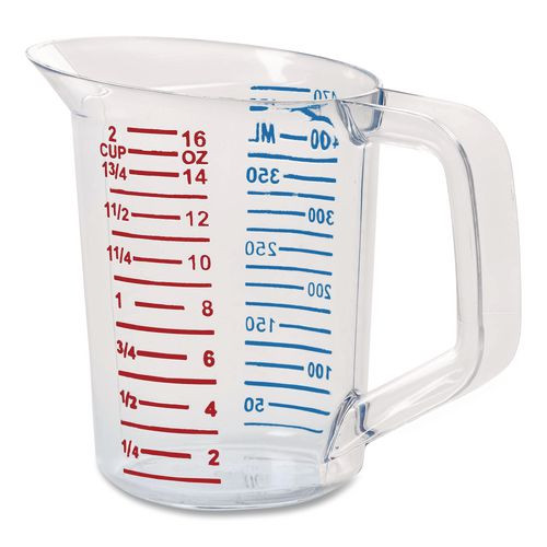 Bouncer Measuring Cup, 16 oz, Plastic, Clear