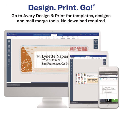 Dot Matrix Printer Mailing Labels, Pin-Fed Printers, 1.94 x 4, White, 5,000/Box