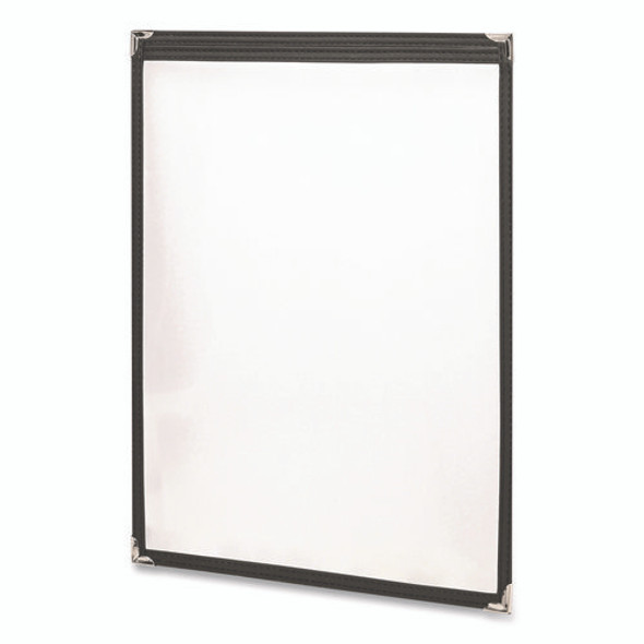 Menu Holder For 11 x 17 Menus, Portrait Orientation, 11.7 x 18, Clear/Black/Silver