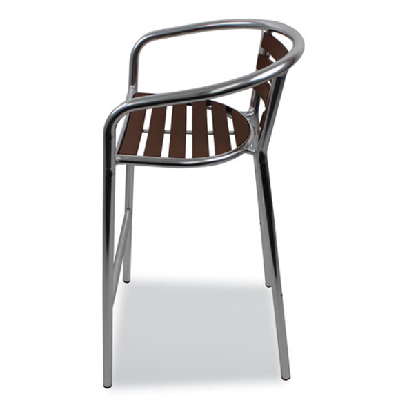 Pinzon Series Barstools, Supports Up to 300 lb, 31" Seat Height, Tan/Silver Seat, Tan/Silver Back, Silver Base Pinzon Series Barstools, Supports Up to 300 lb, 31" Seat Height, Tan/Silver Seat, Tan/Silver Back, Silver Base